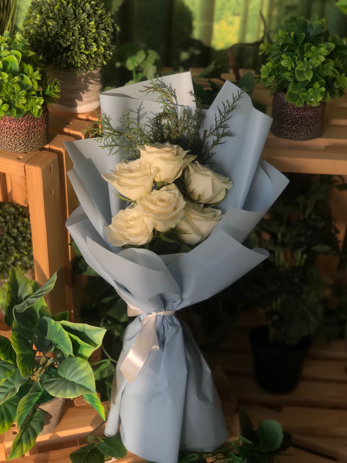 بوكيه ورد ابيض 